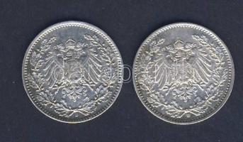 Német Birodalom/Császárság 1918D 1/2M Ag T:2/3+ + 1918D 1/2M Ag T:2-