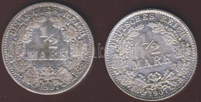 Német Birodalom/Császárság 1907A 1/2M Ag (2x) T:2+,3+