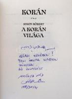 Simon Róbert: Korán -  A Korán világa. Bp., 1994, Helikon Kiadó. Aranyozott kiadói műbőr kötésben, m...