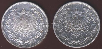 Német Birodalom/Császárság 1906D 1/2M Ag + 1906E 1/2M Ag T:3+