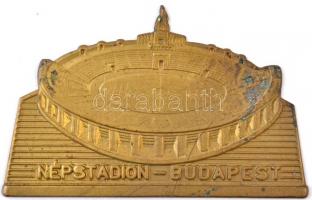 ~1960-1970. "Népstadion - Budapest" fém lemezplakett (63x100mm) T:2