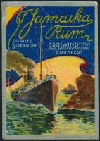 cca 1920 Gschwindt Jamaika Rum italcímke, litográfia, Seidner Műintézet, 8x6 cm