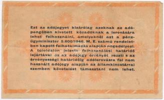 1946. 100.000.000AP sorozat- és sorszám nélkül, vastagabb, fehér papír T:III