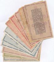 1946. 13db-os vegyes adópengő bankjegy tétel, közte fordított címer és "amelyekNEK" T:III,...