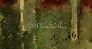 Kmetty jelzéssel: Múzeumi kilátás. Akvarell, papír, üvegezett keretben, 20×15 cm