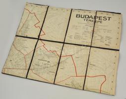 Budapest térképe, kartonra ragasztva, 118×147 cm
