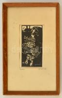 Gy. Szabó Béla (1905-1985): Bodza. Fametszet, papír, jelzett, üvegezett keretben, 16×10 cm
