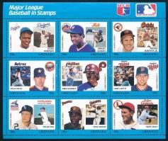 Baseball liga kisívsor (9db kisív), Baseball league mini sheet set
