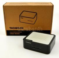 Thomson TCM 420 kábelmodem, eredeti dobozában, tartozékokkal, telepítő CD-vel, használati útmutatóval, jó állapotban
