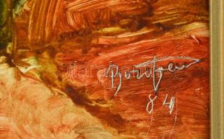 Biró Ferenc (1921-2001): Virágcsendélet, olaj, fa, keretben, 48×30 cm