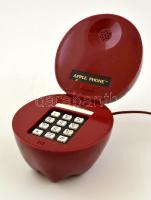 Apple Phone piros, alma formájú vezetékes telefon, működőképes állapotban, 3: 14 cm, d: 10,5 cm