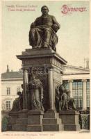 Budapest V. Deák Ferenc szobor, Erdélyi cs. és kir. udv. fényképész felvételei után, litho (EB)
