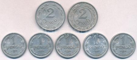 1941-1944. 1P Al (5x) + 2P Al (3x) mindegyik hamis koronás címer ellenjeggyel (fake countersings) T:2,2-