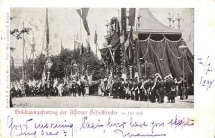 1898 Vienna, Wien; Huldigungsfestzug der Wiener Schulkinder. Druck v. F. Scholer