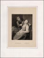 Payne, Albert Henry (1812-1902): Rotari után: Der Muthwillen / Mischievous, acélmetszet, papír, könyvillusztráció, feliratozva, paszpartuban, 24×17 cm