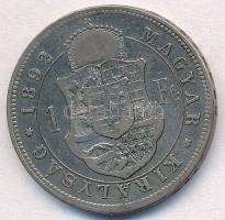 1892KB 1Ft Ag "Ferenc József / Fiume címer" T:2-,3 
Adamo M15