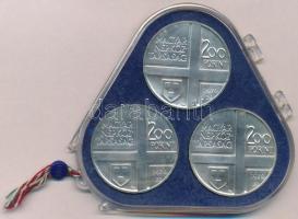 1976. 200Ft Ag (3xklf) "Festők I. / Derkovits, Szinyei, Munkácsy" sor, eredeti plombált MN...