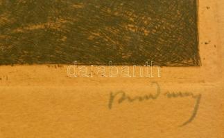 Rudnay Gyula (1878-1957): Lovasok. Rézkarc, papír, üvegezett keretben, 15×19 cm