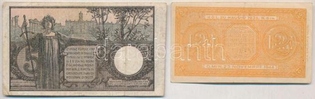 Olaszország 1918. 5L + 1944. 2L T:III,III-
Italy 1918. 5 Lire + 1944. 2 Lire C:F,VG
Krause 23.e; 3...