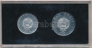 1968. 50Ft Ag + 100Ft Ag "Semmelweis" pár fekete "MNB" plasztiktokban T:BU