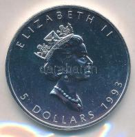 Kanada 1991. 5D Ag "II. Erzsébet" lezárt "RMC (Royal Canadian Mint)" fóliatokban...