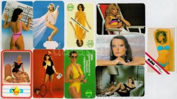 1982-1994 10 db hölgyeket ábrázoló kártyanaptár, közte erotikus is
