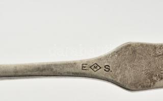 Ezüst(Ag) monogramos, koronás teáskanál, jelzett, h: 16 cm, nettó: 202 g