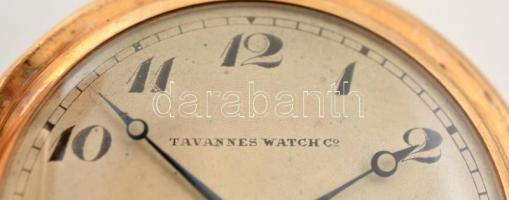 Tavanes 14K arany zsebóra dupla arany fedeles ( egyik hátsó fedlap hiányzik), nem működő szerkezette...