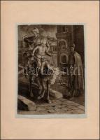 A molnár, a fia meg a szamár, meseillusztráció, litográfia, papír, 26×19,5 cm