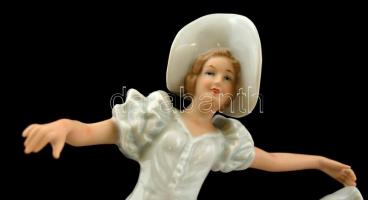 Wallendorf primadonna, kézzel festett, jelzett, hibátlan, m:25,5 cm, h:21 cm/ Wallendorf dancer, per...
