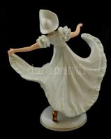 Wallendorf primadonna, kézzel festett, jelzett, hibátlan, m:25,5 cm, h:21 cm/ Wallendorf dancer, per...