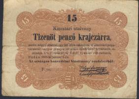 1849. 15kr "Kossuth bankó" T:III