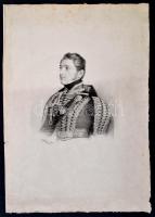 1826 Katonatiszt portréja, litográfia, jelzett (Lieder), 49×35 cm
