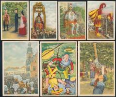 Cote DOr belga csokoládé gyűjthető képei a Folklore Belge sorozatból, 81 db, 8,5x6 és 12x8 cm közti méretben / Cote DOr belgian chocolate collectible cards, 81 pcs
