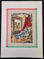 Georgin, François (1801-1863): La paresseuse, fametszet, papír, jelzett paszpartuban, 33×26 cm