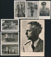 cca 1935 III. Lipót belga király és gyermekei, 7 db fénykép, 4,5x7 és 14x9 cm közti méretben / King Leopold III of Belgium, 7 photos