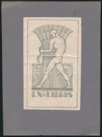 cca 1900-1940 6 db-os külföldi erotikus ex libris gyűjtemény, különféle technikával és méretben,művé...