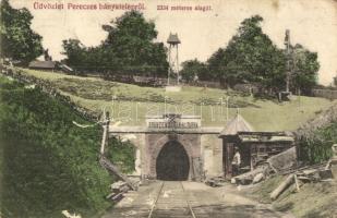 Pereces (Diósgyőr) bányatelep, Granzenstein-altárna, 2334 méteres alagút bejárata, Szilágyi Arthur kiadása (EB)