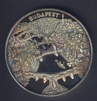 1998. "Pest-Buda-Óbuda egyesítésének 125. évfordulója" nagyméretű Ag emlékérem 155,5g! T:PP Eredeti dísztokban, tanúsítvánnyal, csak 1000db!