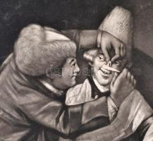 1772 The English Shaver or Frenchman in the Suds, mezzotinto, papír, feliratozva, paszpartuban, 34,5...