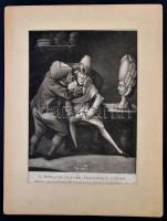 1772 The English Shaver or Frenchman in the Suds, mezzotinto, papír, feliratozva, paszpartuban, 34,5...