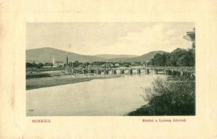 Munkács, Munkacheve; Részlet a Latorca folyóval, híd, templom. W. L. Bp. 6556. / river, bridge, church