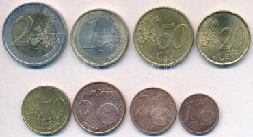 Franciaország 1999-2000. 1c-2E (8xklf) forgalmi sor T:1-,2 France 1999-2000. 1 Cent - 2 Euro (8xdiff) coin set C:AU,XF