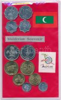 Maldív-szigetek ~1984-1996. 1l-1R (12x) szuvenír forgalmi szett T:1-,2 Maldives ~1984-1996. 1 Laari - 1 Rufiyaa (12x) souvenir set  C:AU,XF