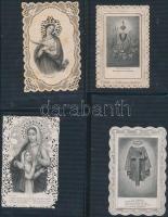 cca 1900 5 db csipkés szentkép, 10x6,5 és 11x7 cm közti méretben