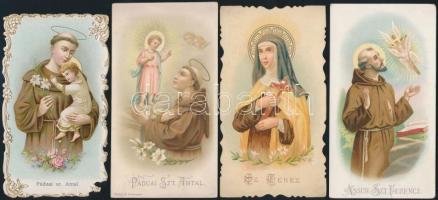 cca 1900-1920  8 db litho szentkép, 11,5x6,5 és 12,5x6,5 cm közti méretben