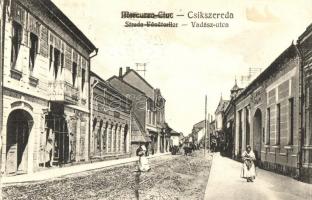 Csíkszereda, Mercurea Ciuc; Vadász utca üzletekkel / street view with shops &quot;1940 Csíkszereda visszatért&quot; So. Stpl (Rb)