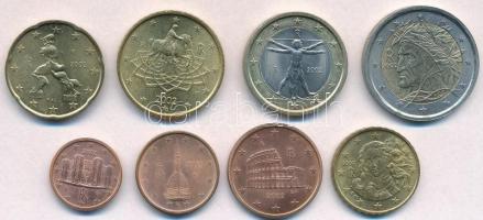 Olaszország 2002. 1c-2E (8xklf) forgalmi sor T:1-,2
Italy 2002. 1 Cent - 2 Euro (8xdiff) coin set C...