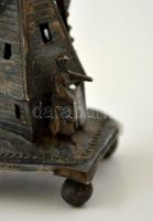 Antik ezüst (Ag.) malom. Mozgó szélkerékkel, kidolgozott, kézi, figurális részletekkel. / Antique si...