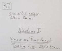 cca 1830 I. Miklós orosz cár, litográfia, papír, jelzett, paszpartuban, 30×24 cm /

cca 1830 Nicho...